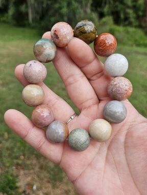 coral jade bracelet 16mm